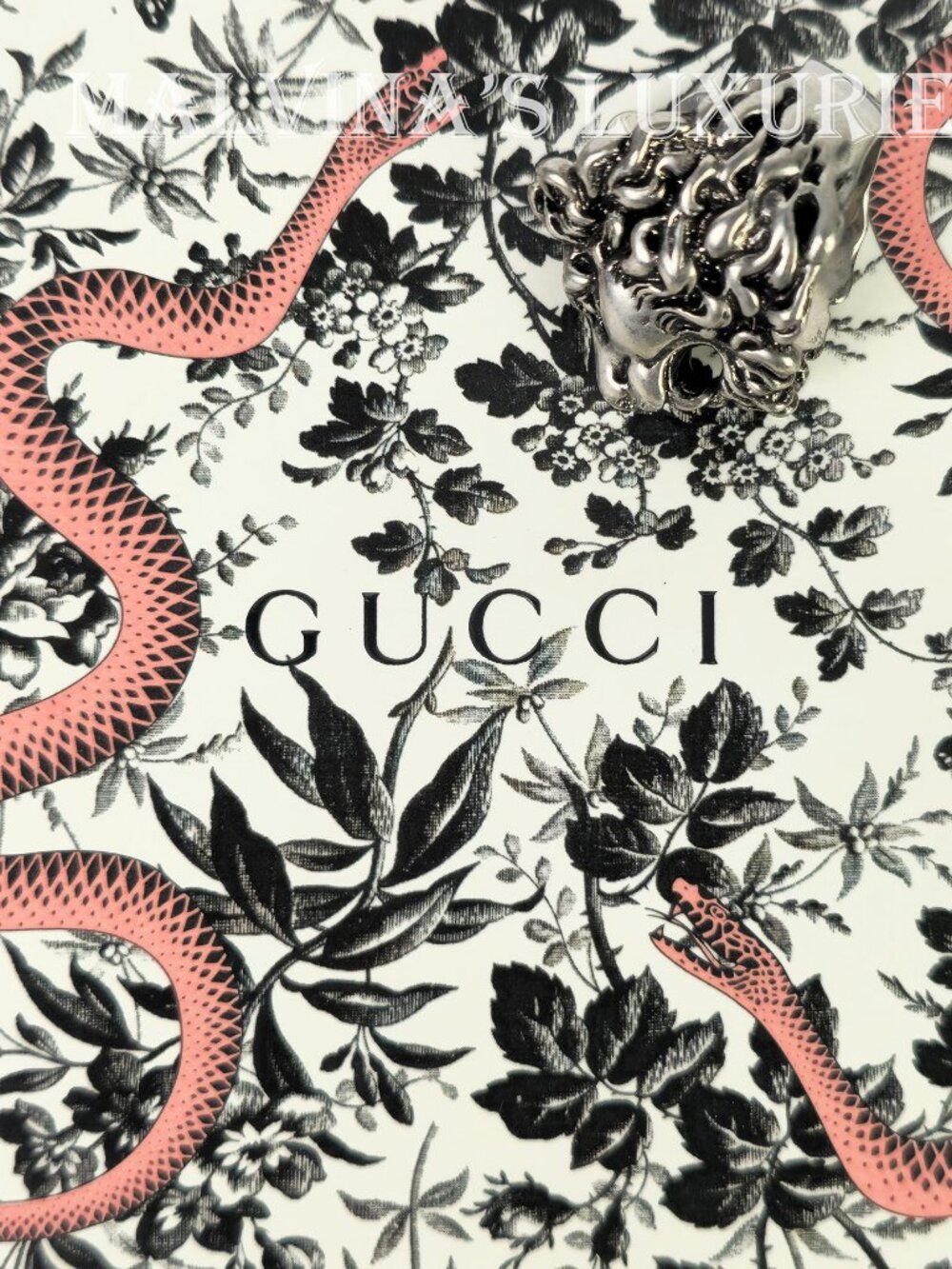 GUCCI RING LION HEAD AGED FINISH METAL BAND UNISEX sz 15 US 7 1/4 - Picture 16 of 17